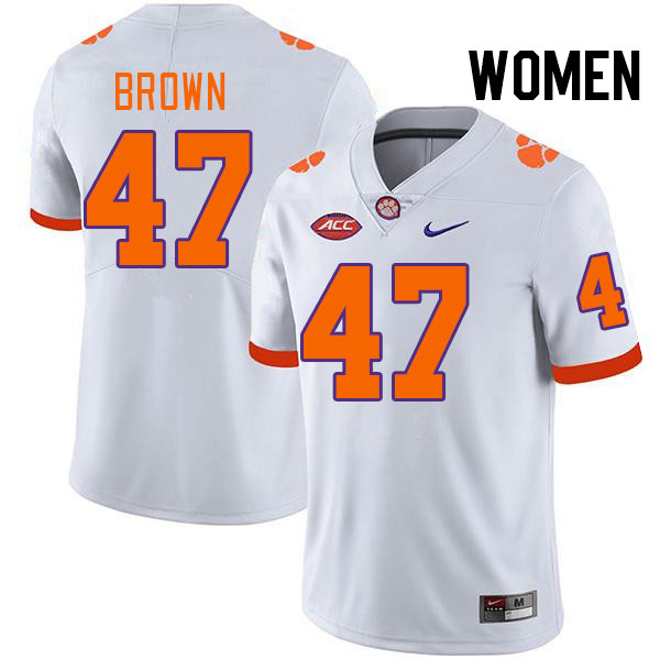 Women #47 Sammy Brown Clemson Tigers College Football Jerseys Stitched-White